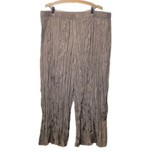 Eileen Fisher Womens Crushed Silk Wide Leg Ankle Pants In Cocoa Size 1X New